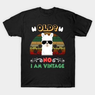 Old No I am Vintage Funny Llama T-Shirt